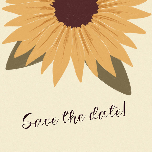 Save The Date Sunflower Confetti-exploding Greetings Card