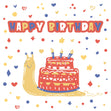 Funny Snail Cake Happy Birthday Confetti-exploding Greetings Card