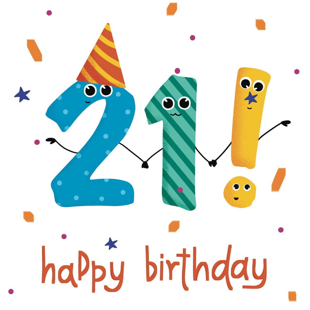 21! Birthday Confetti-exploding Greetings Card