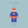 Blue Background Lego Superhero Happy 18th Birthday Confetti-exploding Greetings Card