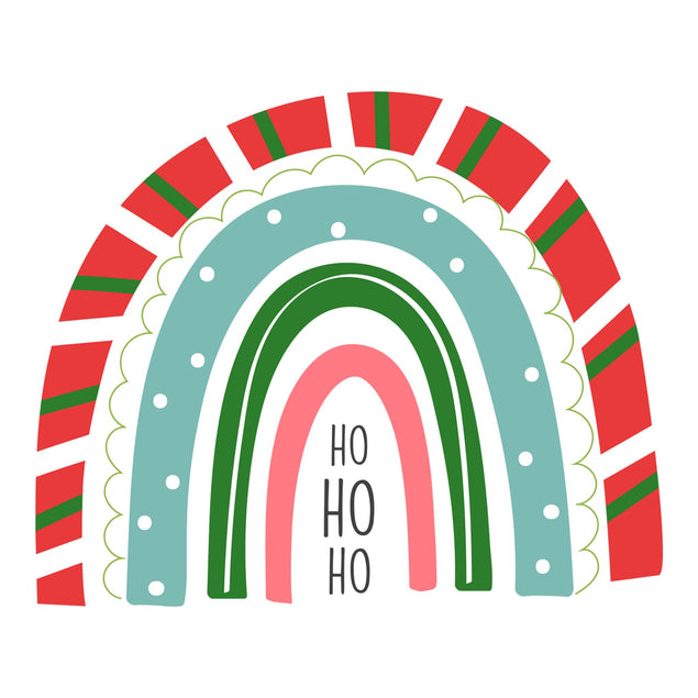 Red Rainbow Ho Ho Ho Christmas Confetti-exploding Greetings Card