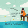 Happy Birthday Peaceful Fishing Confetti-exploding Greetings Card