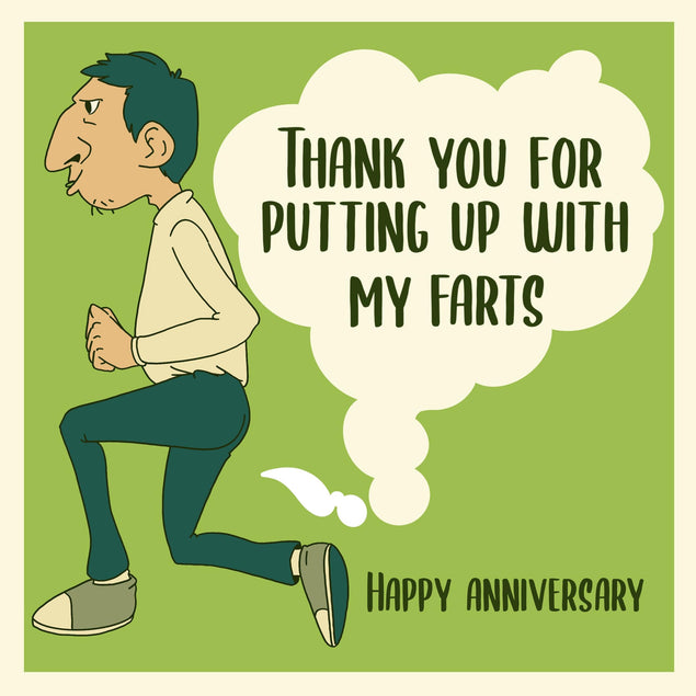 Putting Up With My Farts Happy Anniversary Confetti-exploding Greetings Card