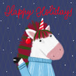 Happy Holidays Cute Christmas Unicorn Confetti-exploding Greetings Card