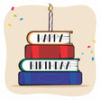 Book Cake Happy Birthday Confetti-exploding Greetings Card