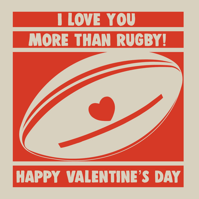 I Love You More Than Rugby Valentine's Day Confetti-exploding Greetings Card