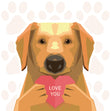 Love You! Golden Retriever Confetti-exploding Greetings Card