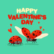 Green Themed Love Bugs Happy Valentine's Day Confetti-exploding Greetings Card
