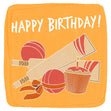 Happy Birthday In Orange Cricket Confetti-exploding Greetings Card