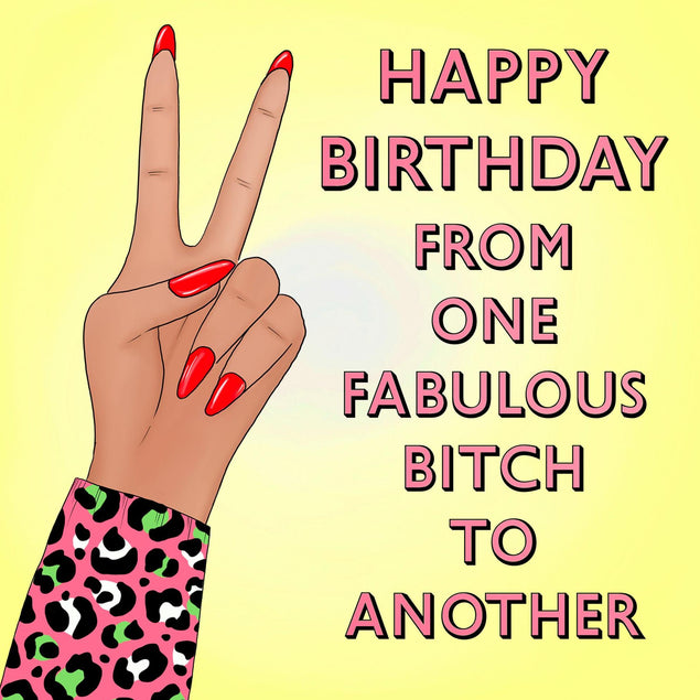 Fab Bitch Confetti-exploding Greetings Card