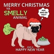 Smelly Pug Christmas Confetti-exploding Greetings Card
