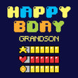 Happy Birthday Grandson Vintage Game Confetti-exploding Greetings Card