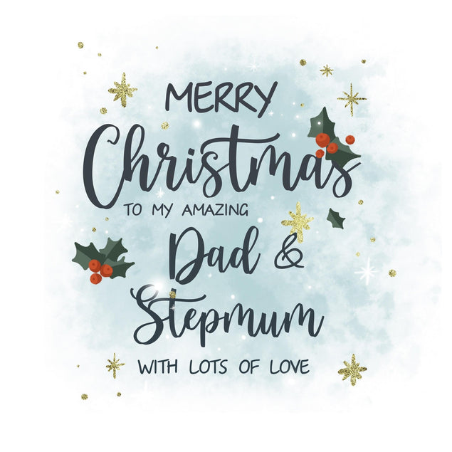 Mery Christmas Amazing Dad And Stepmum Lots Of Love Confetti-exploding Greetings Card