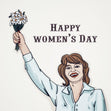 Woman With Flowers Happy Women's Day Confetti-exploding Greetings Card