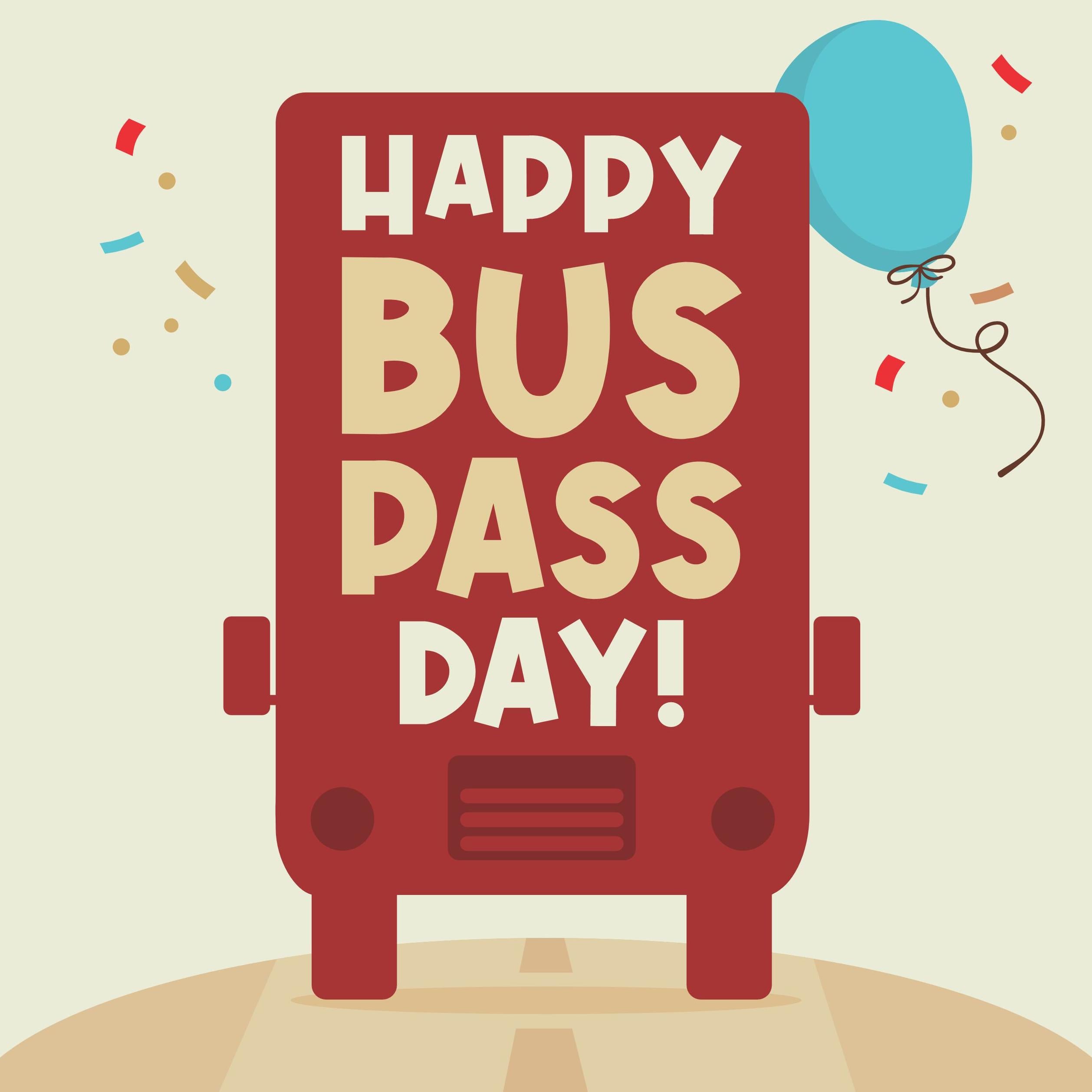 Happy Bus Pass Day Confetti-exploding Greetings Card – Boomf