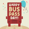 Happy Bus Pass Day Confetti-exploding Greetings Card