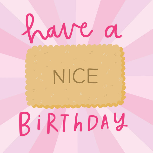 Have A Nice Birthday Biscuit Pink Confetti-exploding Greetings Card