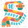 Happy 10th Birthday Giraffe Confetti-exploding Greetings Card