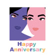 Happy Anniversary Two Girls LGBTQ+ Confetti-exploding Greetings Card