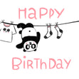 Hanging Panda Happy Birthday Confetti-exploding Greetings Card