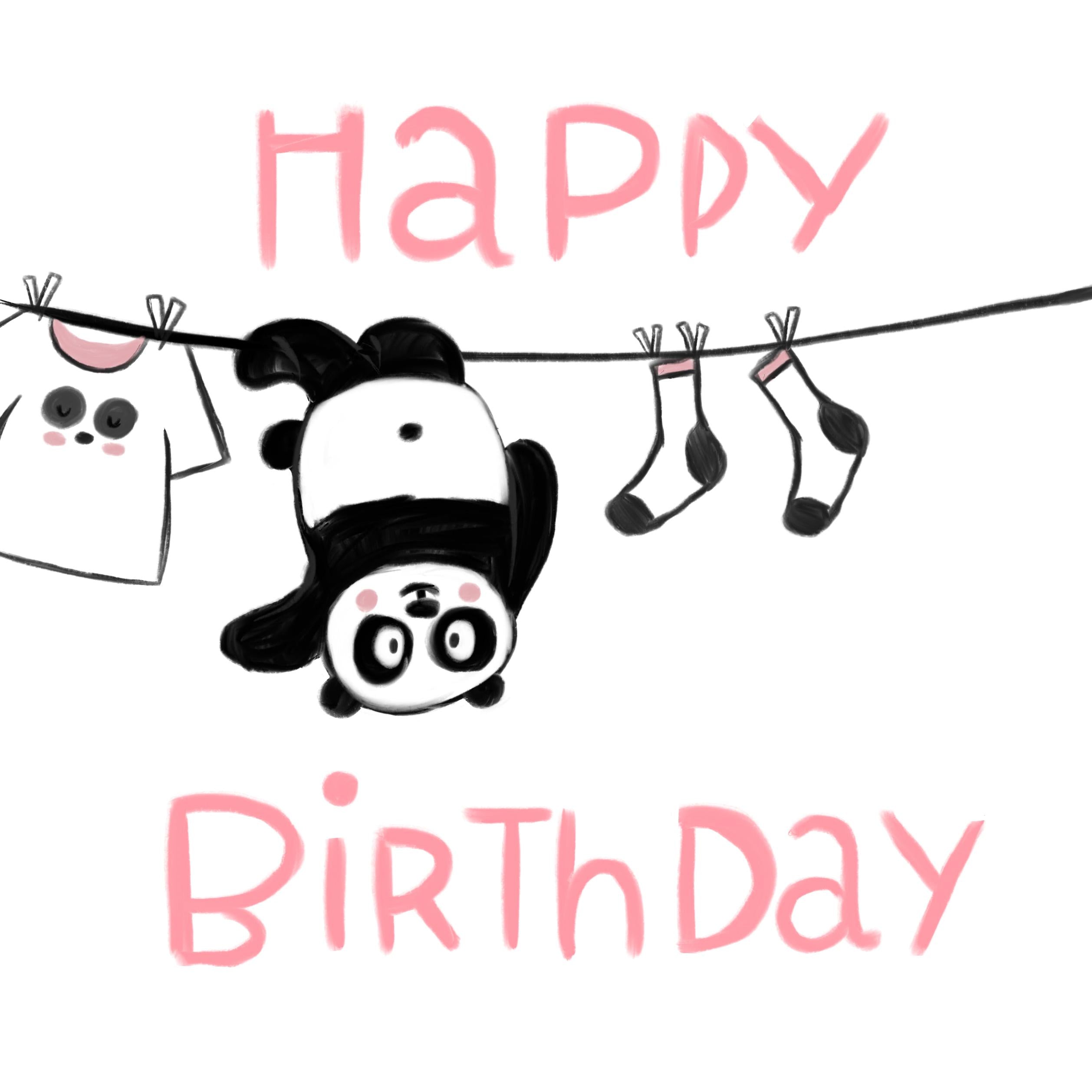 Hanging Panda Happy Birthday Confetti-exploding Greetings Card – Boomf