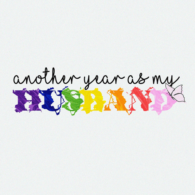 Happy Anniversary Husband LGBTQ+ Confetti-exploding Greetings Card