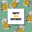 Beer Pints Happy 30th Birthday Confetti-exploding Greetings Card
