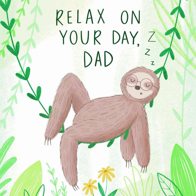 Relax On Your Day, Dad Sleeping Sloth Father's Day Confetti-exploding Greetings Card