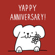 Cute Doggo Yappy Anniversary Confetti-exploding Greetings Card
