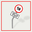 Oops You Hit Fifty Road Sign 50th Birthday Confetti-exploding Greetings Card