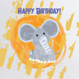 Lovely Elephant Happy Birthday Confetti-exploding Greetings Card
