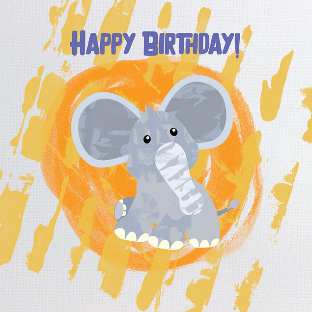 Lovely Elephant Happy Birthday Confetti-exploding Greetings Card