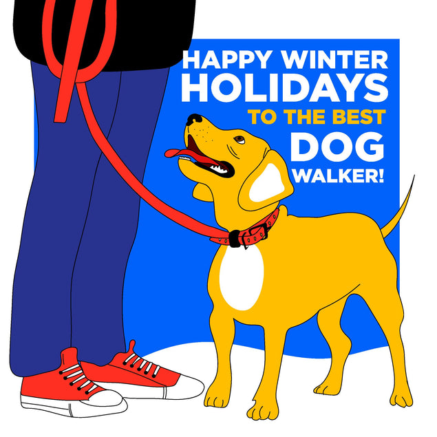 Happy Winter Holidays For The Best Dog Walker Confetti-exploding Greetings Card