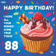 Happy 88th Birthday Cupcake Confetti-exploding Greetings Card