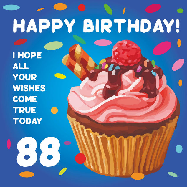 Happy 88th Birthday Cupcake Confetti-exploding Greetings Card