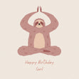 Happy Birthday Son Sloth Doing Yoga Confetti-exploding Greetings Card