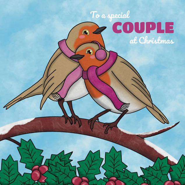 Christmas Robins Special Couple Female Confetti-exploding Greetings Card