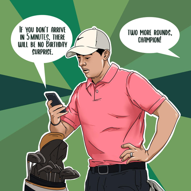 Happy Birthday Golf Champion Confetti-exploding Greetings Card