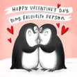 Hapy Valentine's Day To My Favourite Person Charming Penguins Confetti-exploding Greetings Card