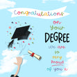 Congratulations On Your Degree So Very Proud Of You Confetti-exploding Greetings Card