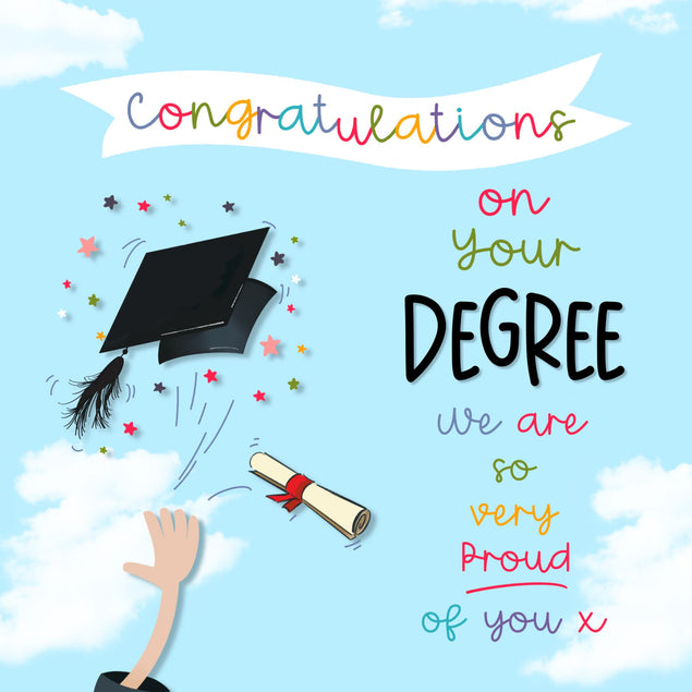 Congratulations On Your Degree So Very Proud Of You Confetti-exploding Greetings Card