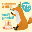 Make a Wish 75th Birthday Confetti-exploding Greetings Card