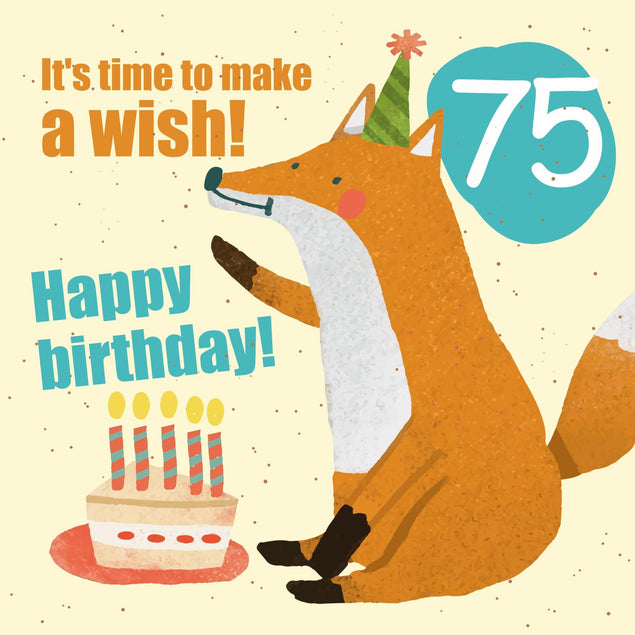 Make a Wish 75th Birthday Confetti-exploding Greetings Card