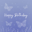 Engraving White Butterfly Birthday Confetti-exploding Greetings Card