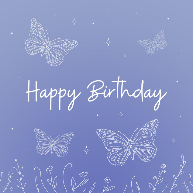 Engraving White Butterfly Birthday Confetti-exploding Greetings Card