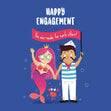 Mer-Maid For Each Other Engagement Confetti-exploding Greetings Card