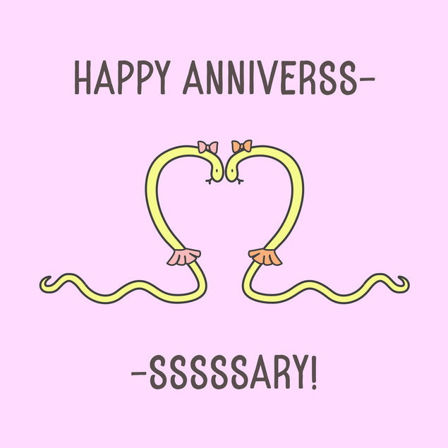 Anniversary Lesbian Snake Couple Confetti-exploding Greetings Card