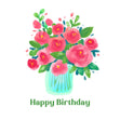 Flower Bouquet Happy Birthday Confetti-exploding Greetings Card