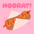 Hot Dog Hooray Birthday Confetti-exploding Greetings Card