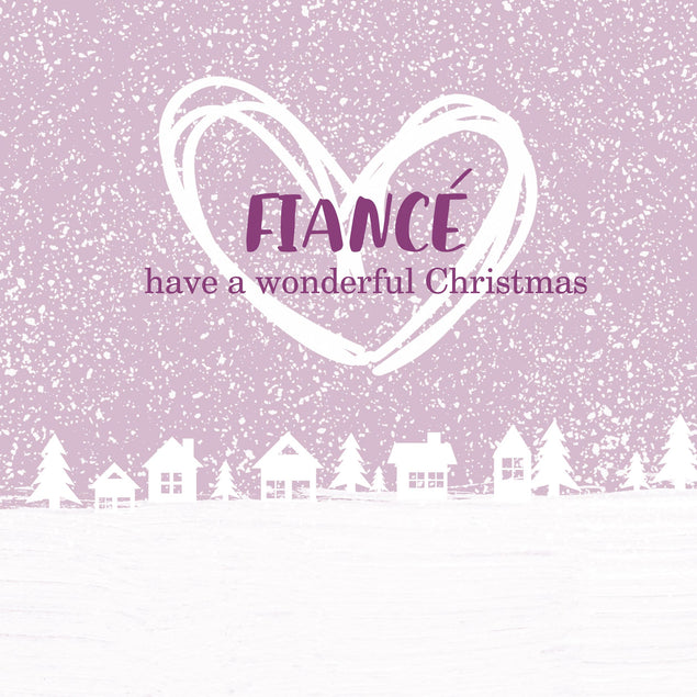 Purple Merry Christmas To Fiance Confetti-exploding Greetings Card